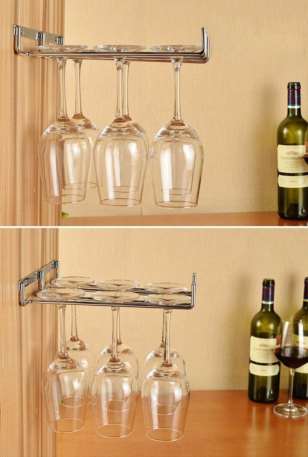 Wine Cup Rack Hanging Metal Wine Stemware Glass Bottle Goblet Inverted Holder