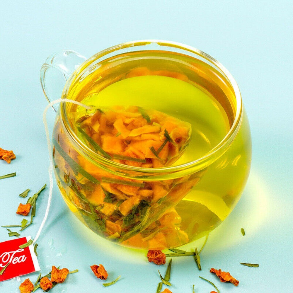 Pumpkin Bamboo Leaf Herbal Tea Pyramid Bags Floral Health Support Blend