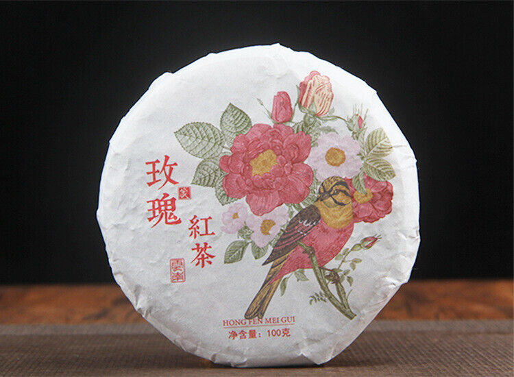 HelloYoung 100g Yunnan Old Tea Tree Red Rose Black Tea Fengqing Dian Hong Rose Tea Cake