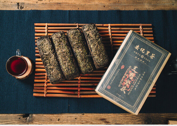 HelloYoung 1kg Black Tea Hunan Anhua Black Tea Golden Flower Fu Brick Tea Tianjian Fu Brick