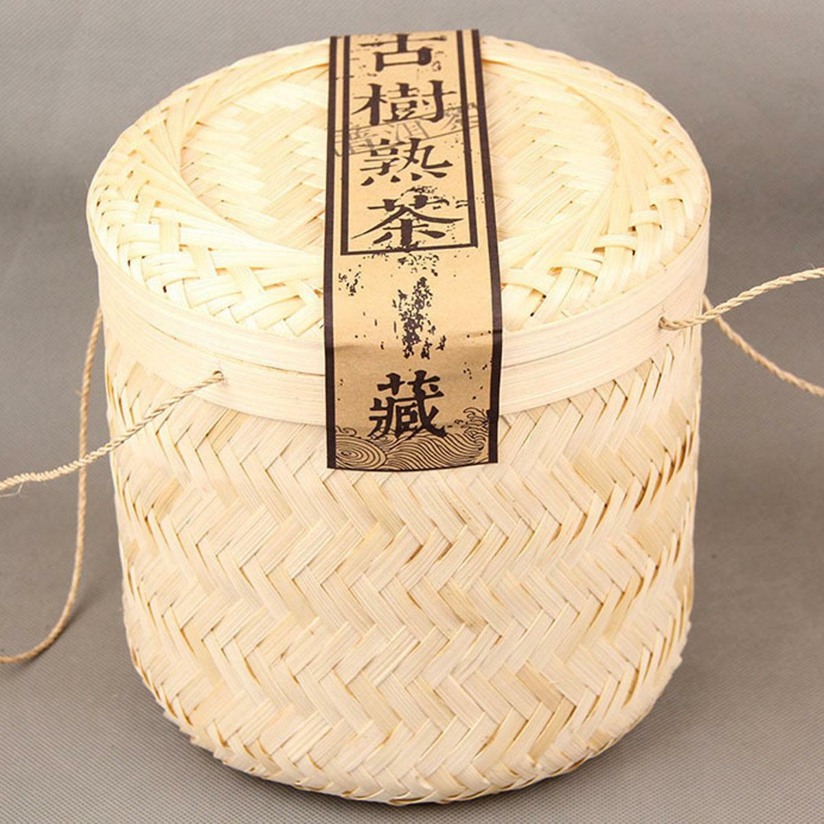 HelloYoung Ancient Tree Bamboo Basket Packing Spring Puer Tea Ripe Puerh Tea Loose Tea 800g Main image