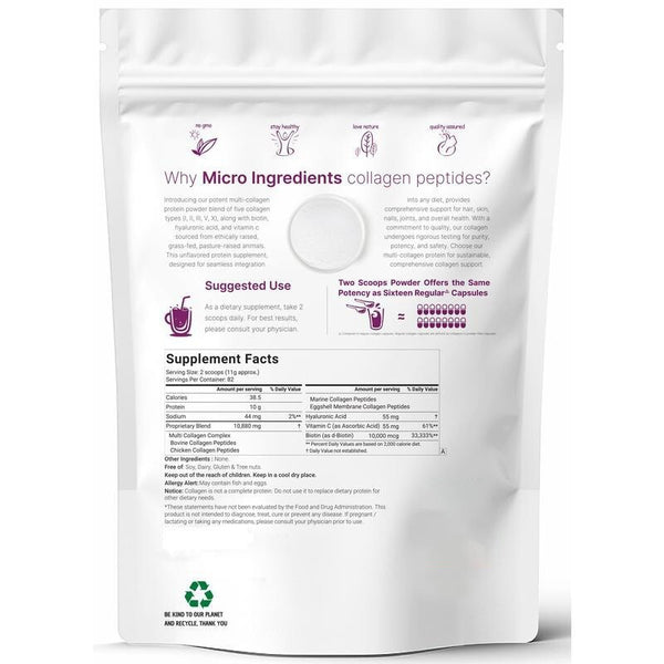 Hydrolyzed Protein Peptides (Type I,II,III,V,X) Multi Collagen Peptides Powder