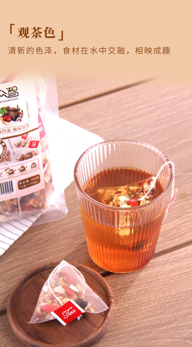 Ginseng Five Treasures Tea, Maca Dried Slices, Mulberry, Goji Berry, Red Dates
