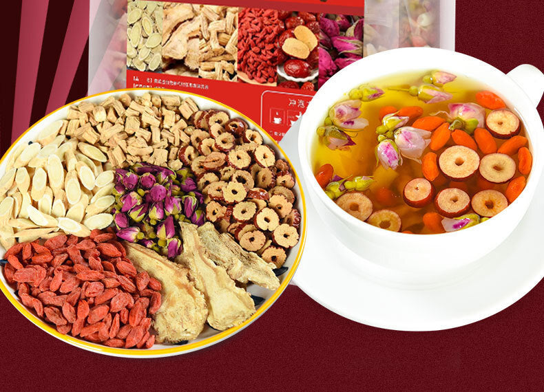 Herbal Tea for Vitality Health Blood Circulation Astragalus Angelica Goji Rose