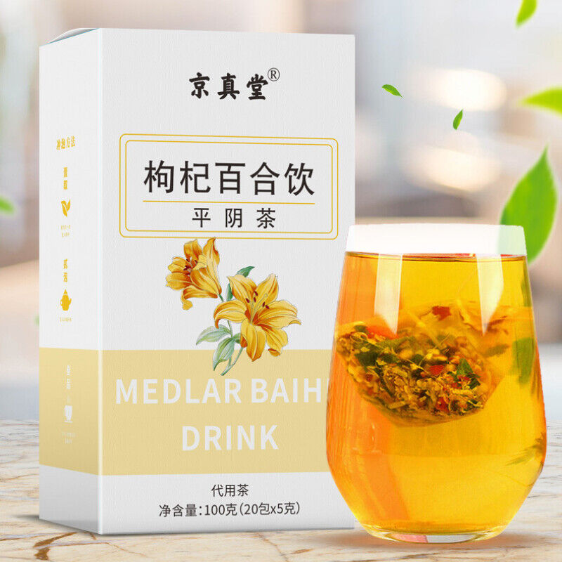 Goji Berry, Lily, Jujube, and Rose Tea Bags - Triangular Tea Bags for Wellness Main image