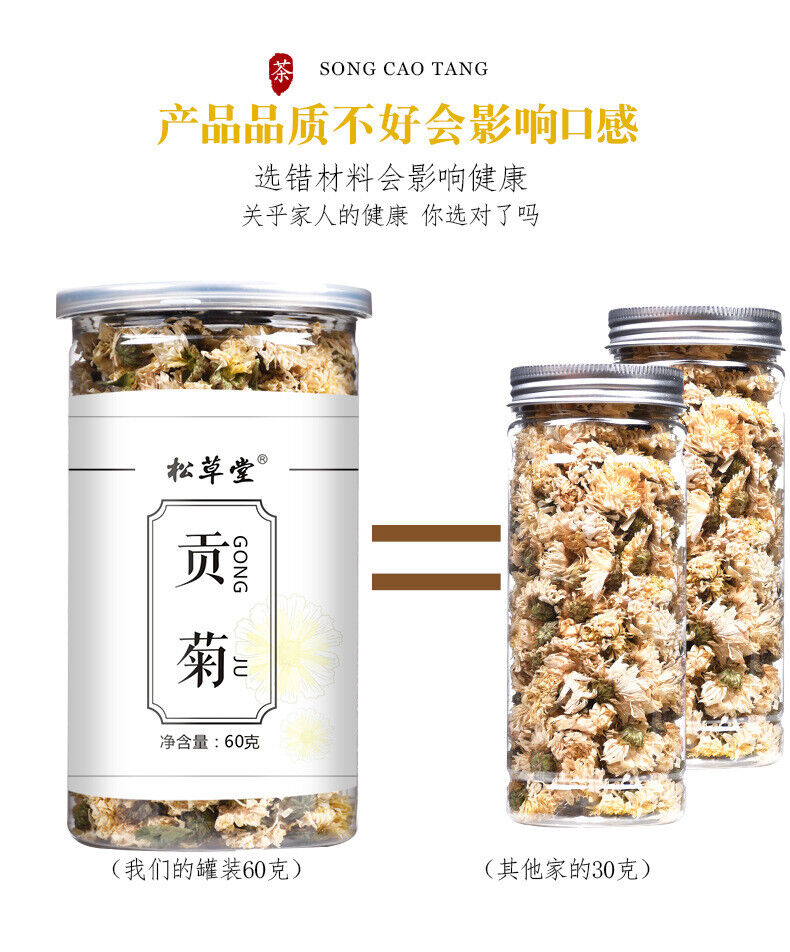 HelloYoung Premium Huangshan Chrysanthemum Flowers White Chrysanthemum Tea 60g