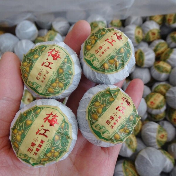 Xinhui Raw Sun-dried Xiaoqingkang Palace Puerh Ripe Tea Tinned Lemon Red Tea500g