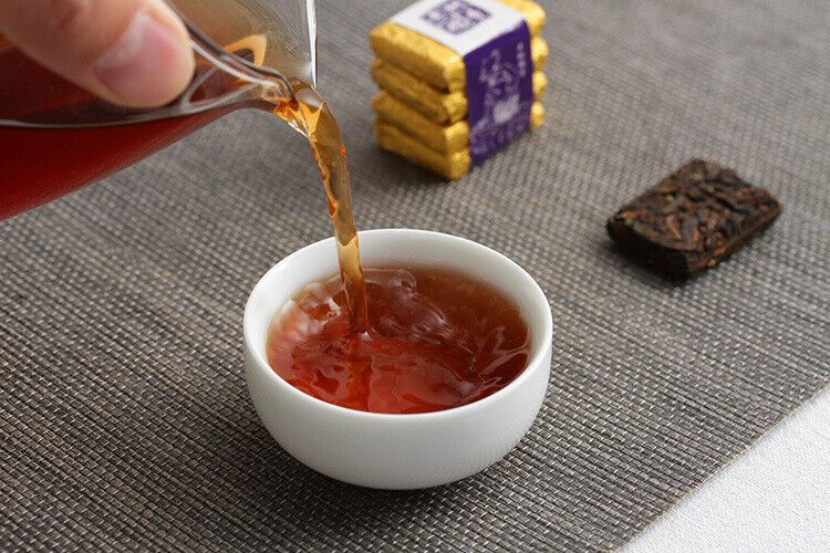 HelloYoung 500g Yunnan Pu-erh Ripe Tea Glutinous Aromatic Mini Square Brick Tea Thin Slices