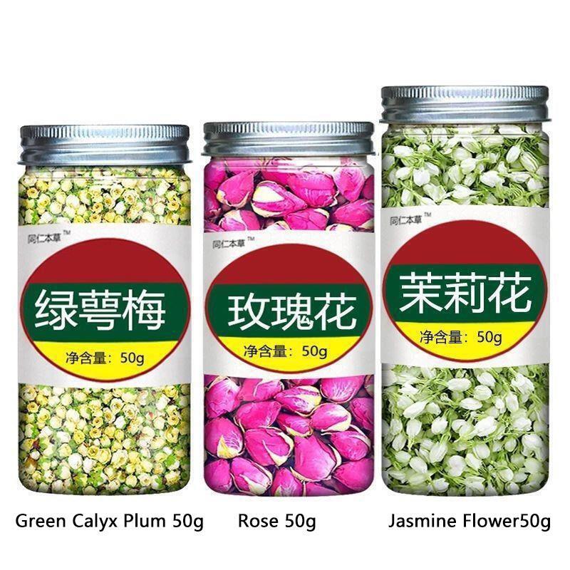Natural Green-calyx Plum Blossom, Rose & Jasmine Blend High-Quality Health Tea