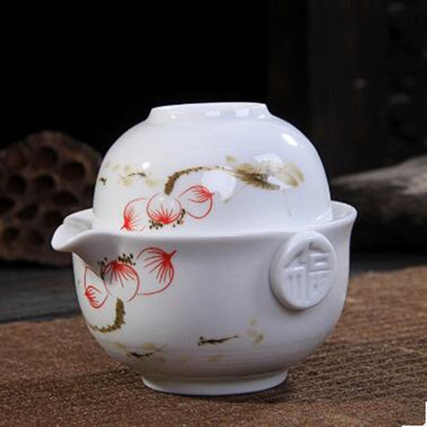 Tea Set Include 1 Pot 1 Cup Elegant Gaiwan Eeasy Teapot Kettle Porcelain Teapot