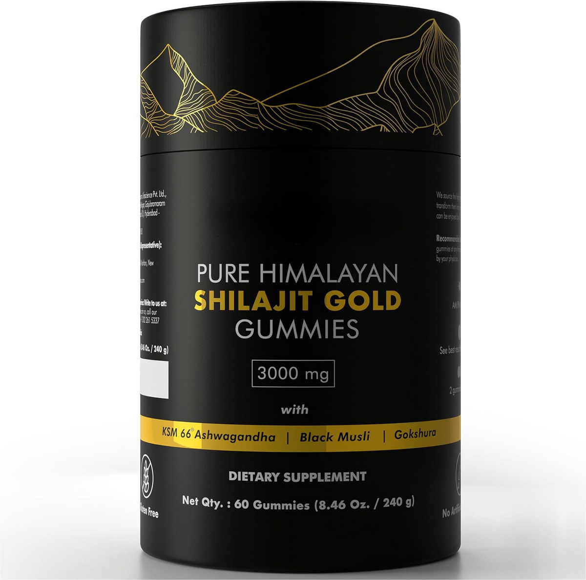 100% Pure Himalayan Shilajit Gummies Organic ,Ashwagandha  Boost Energy 60count