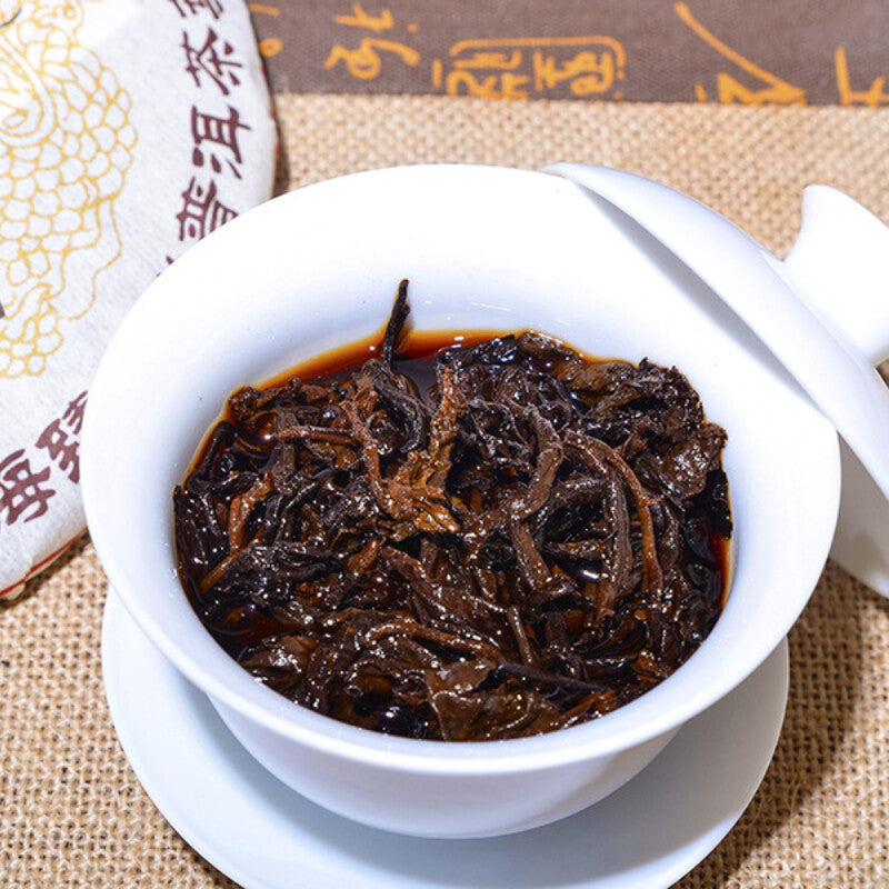 357g Pu'er Tea Cooked Tea Cake Tea Pu'er Tea Old Ban Zhang Jinya Cooked Tea Cake