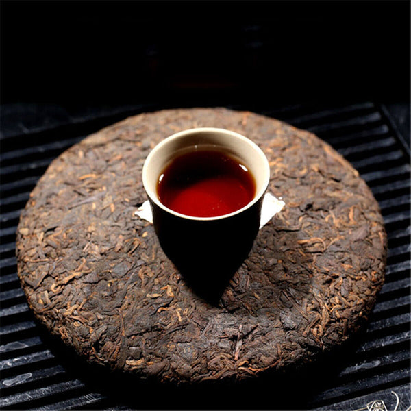 357g No.tea tree Yunnan Ripe Puer Tea Black Tea Puerh Cake Ancient Pu-erh