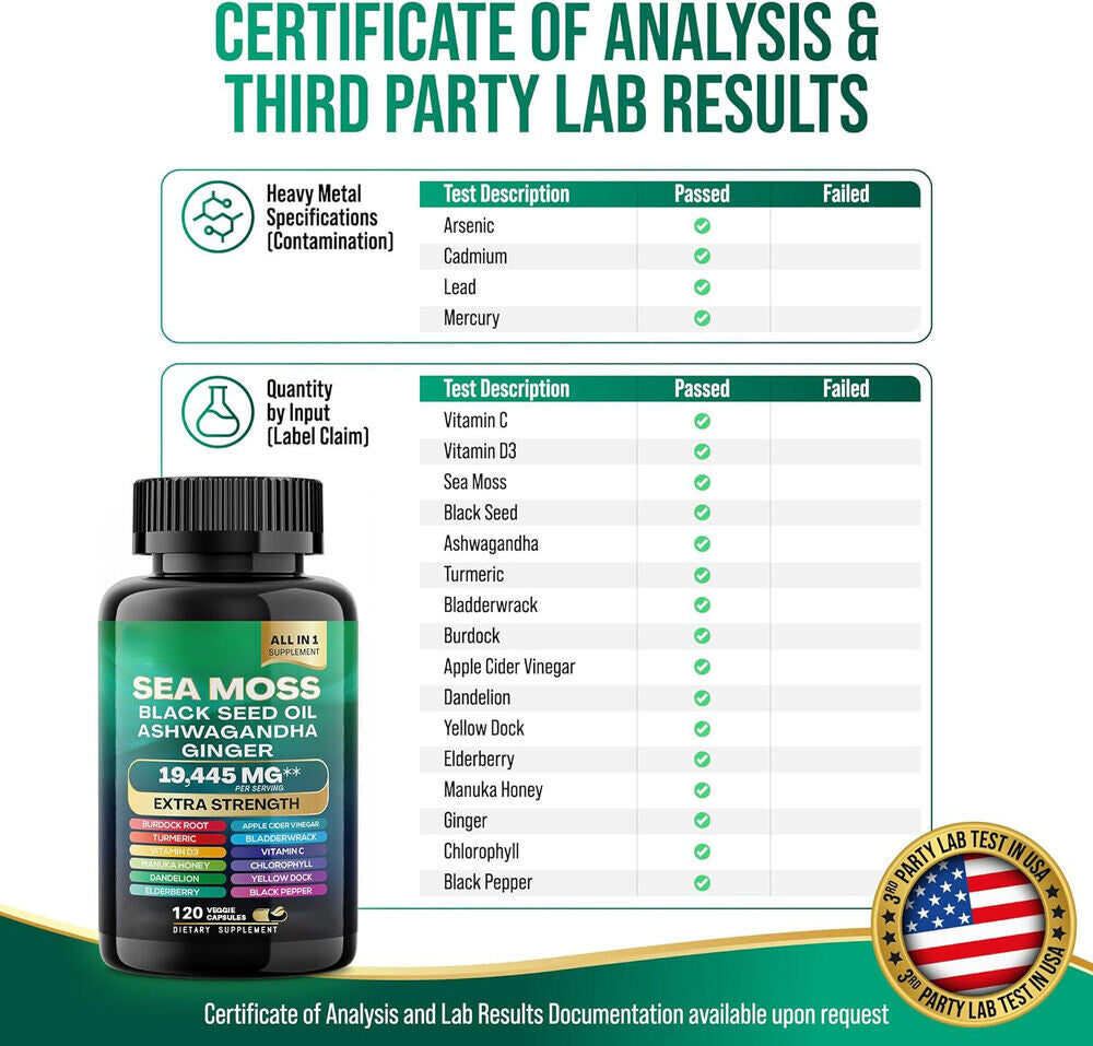 Sea Moss Bundle Black Seed Multivitamin & Shilajit Power Combo