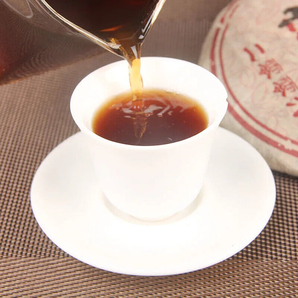 Chinese Good Taste Shu Puer Tea Cake 357G Yunnan Qizi Bing Fermented Puerh Cha