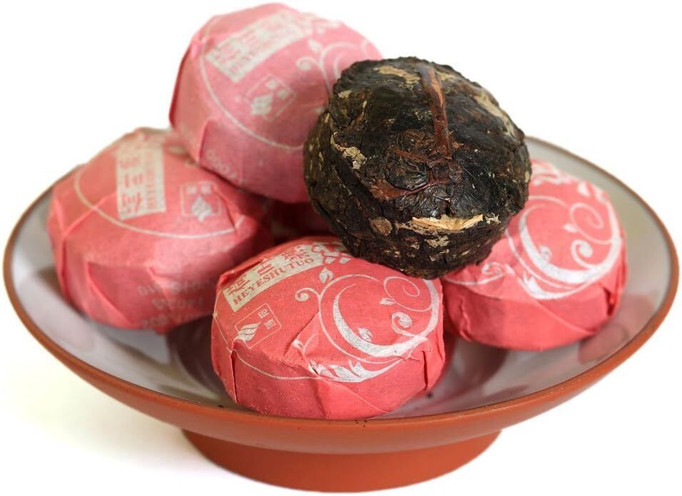 Puerh Tea Cake 20Pcs 4.23oz Year Ripe/Shu Lotus Leaf Flavored Puerh Tuocha
