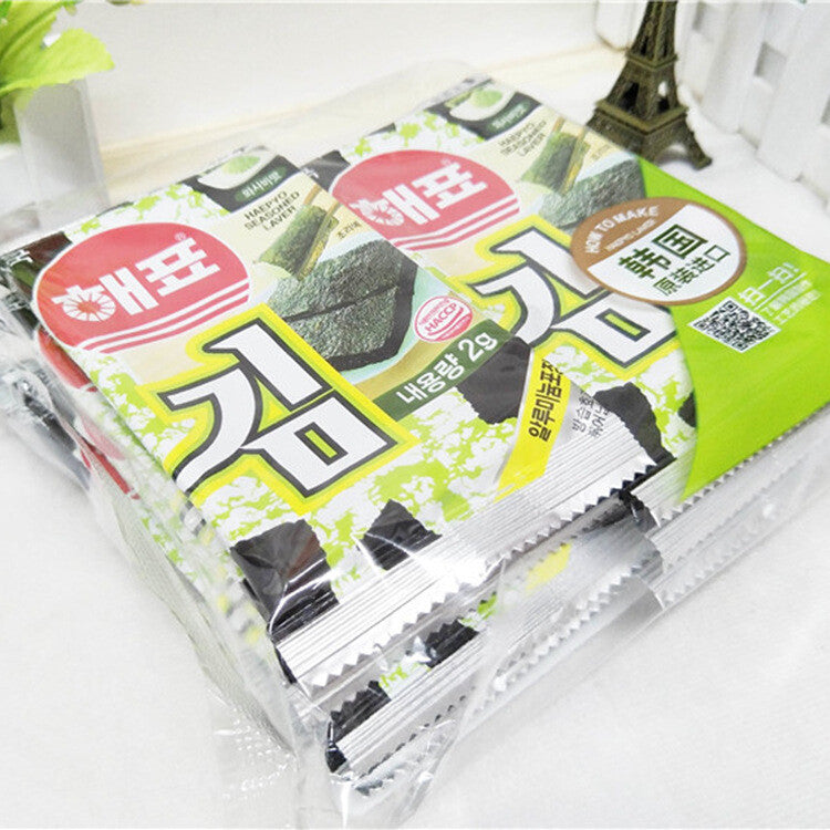Bio-Snacks aus geröstetem Seetang - 2g*24er Pack Kim Nori Meersalz