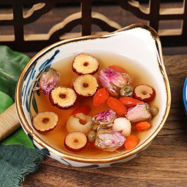 Longan Red Date Goji Rose 10 Treasure Herbal Tea Chinese Natural Blend