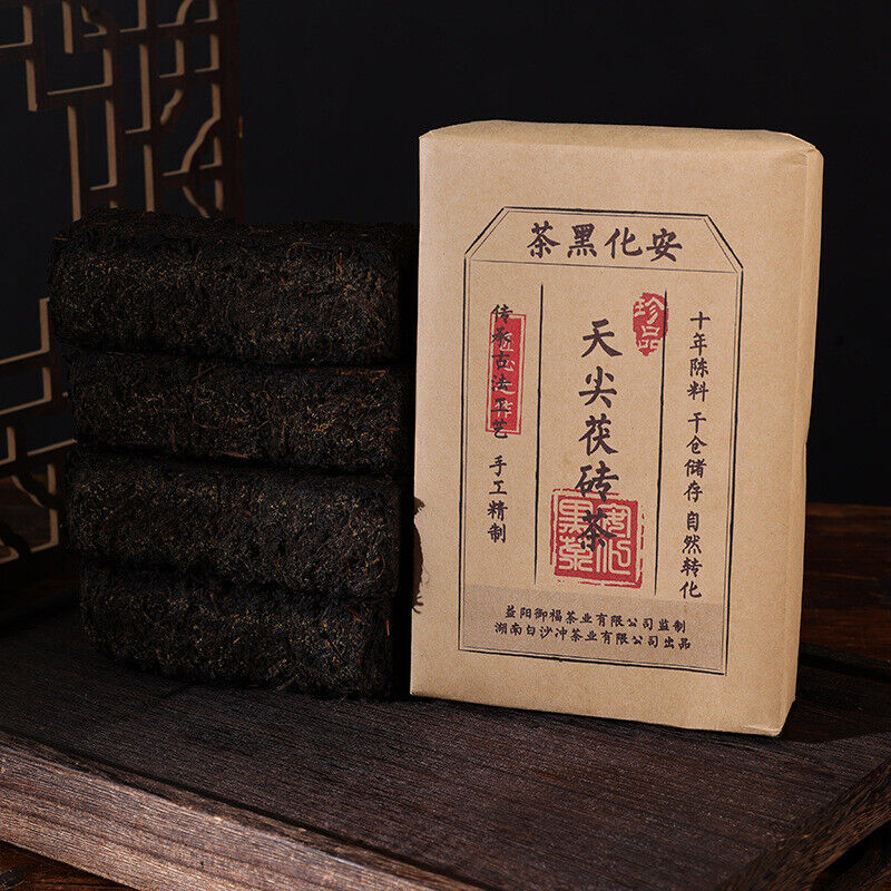 HelloYoung 1000kg Anhua Black Tea Golden Flower Hand-built Fu Brick Tea Golden Black Tea