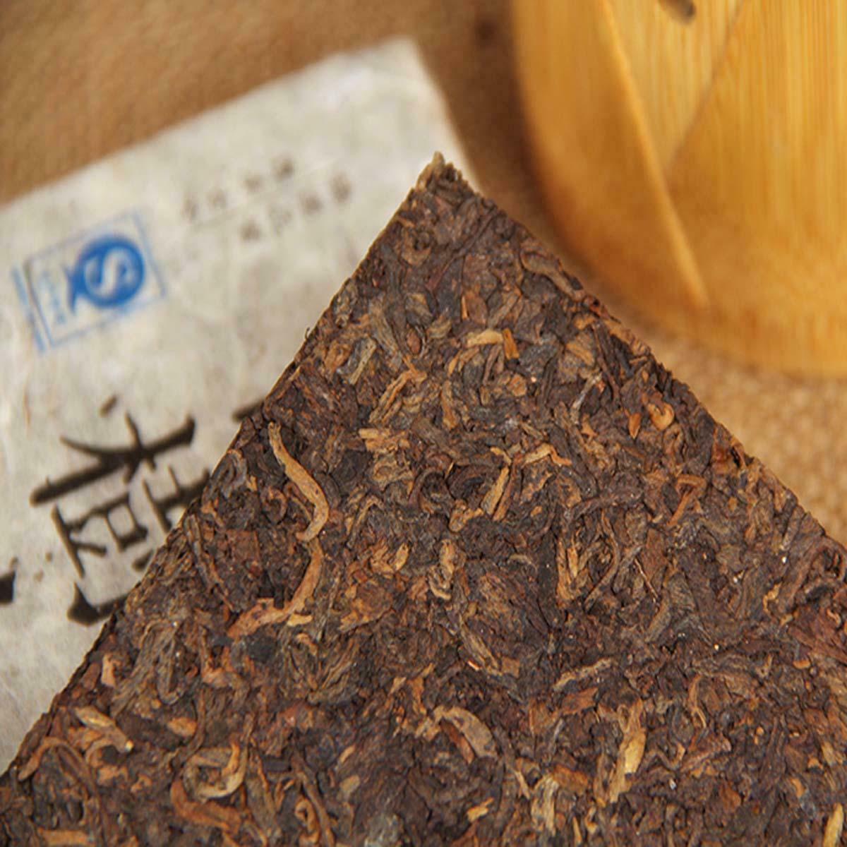 HelloYoung Pu-erh Ripe Tea Natural BoKu Ancient Tree Golden Bud Puerh Tea Brick Yunnan 250g