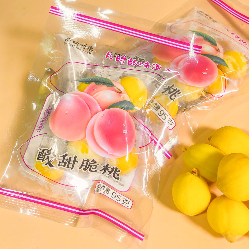Sweet & Sour Crisp Peaches Yellow Peach Candied Fruit Snacks Lock Throat Peach