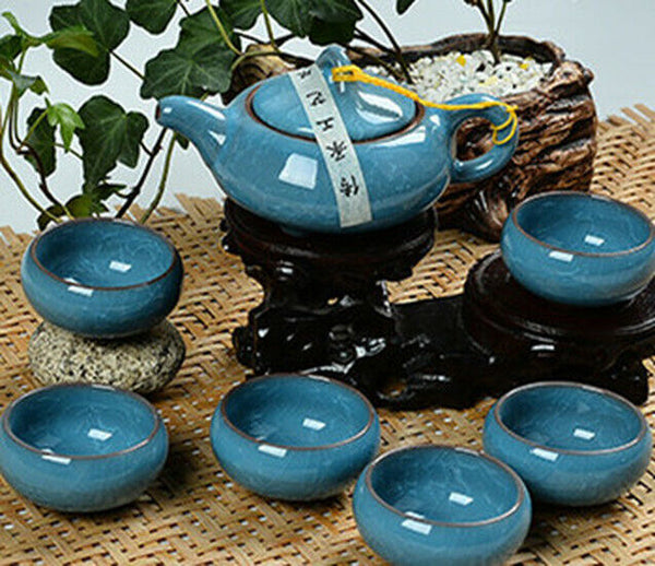 7 Pcs Drinkware Gifts  Dehua Colorful Cup Ceramic Tea Set China Kung Fu Tea Cup