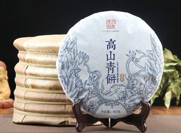HelloYoung Yunnan Menghai Pu'er Raw Tea Cake Black Tea 357g 易武高山青饼