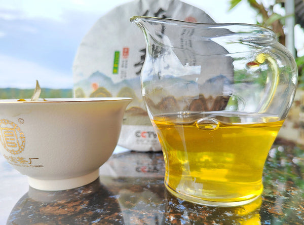 HelloYoung 357g Yibang Pu'er Raw Tea Ancient Six Great Tea Mountains Yunnan Old Tree Cake