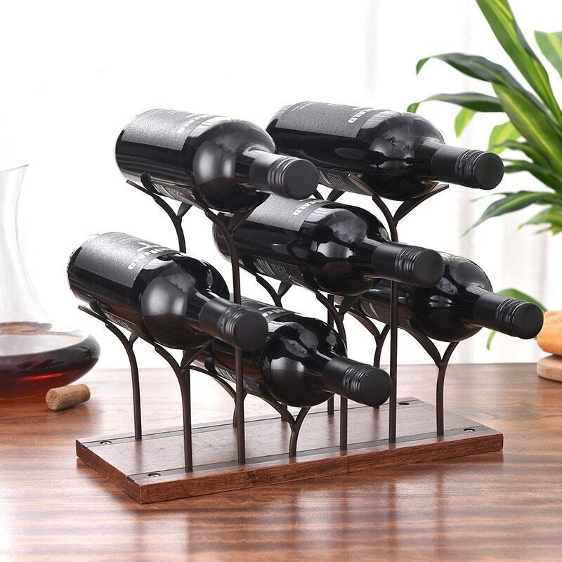 Artwork Figurine Creative Bottle Holders New Metal Wine Rack Modern Crafts Gift