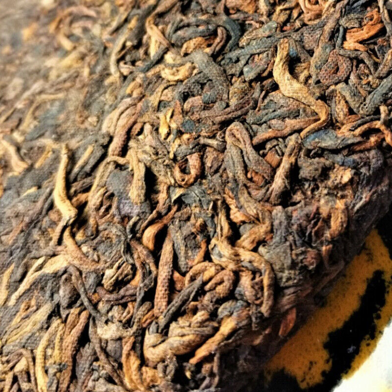 HelloYoung Tangerine Peel Pu'er Cooked Tea Cake Yunnan Aged Old Tree Mandarin Tea 357g