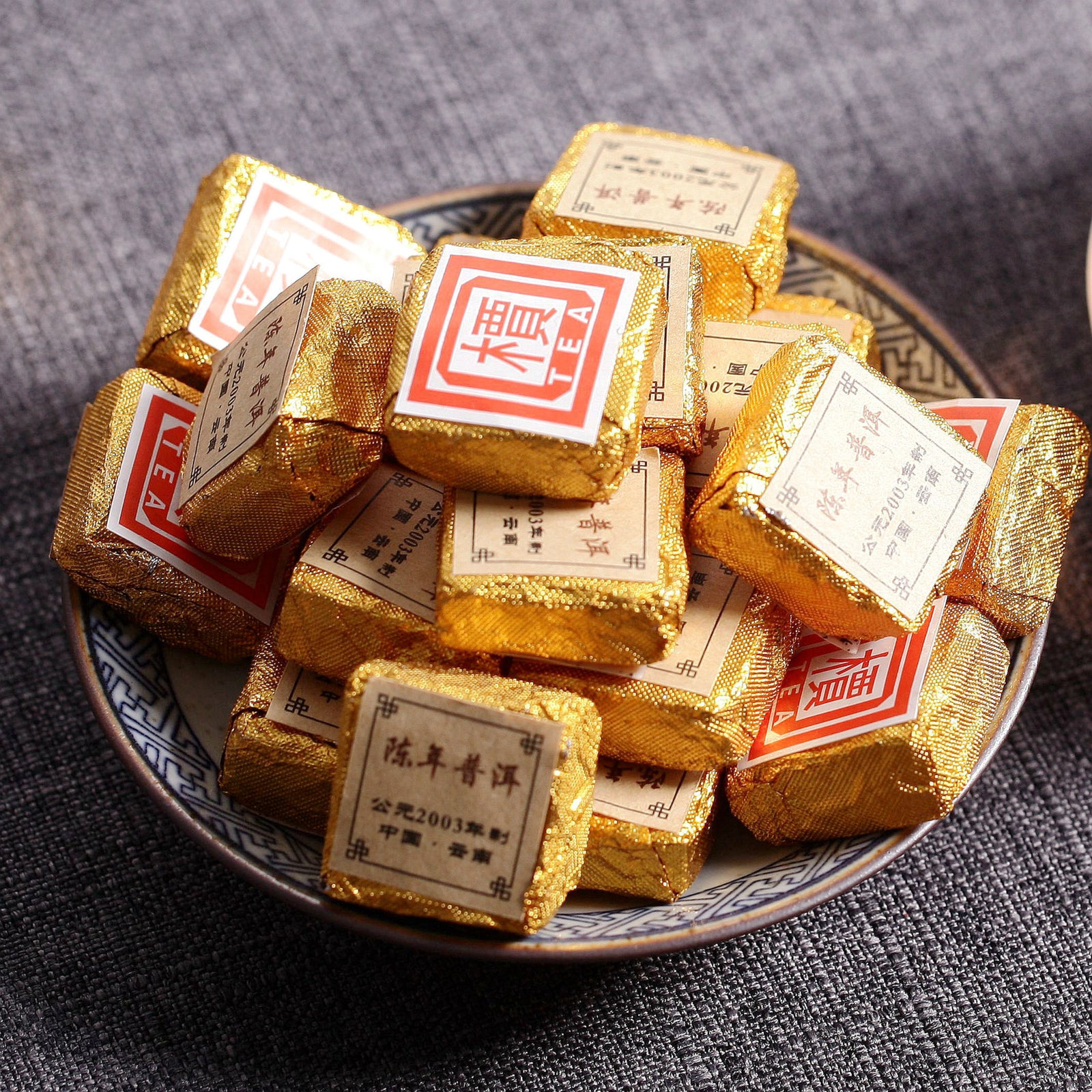 500gYunnan Puerh Tea 2003 Small Golden Brick Mini Tuo 檟 Square Brick Secondary image