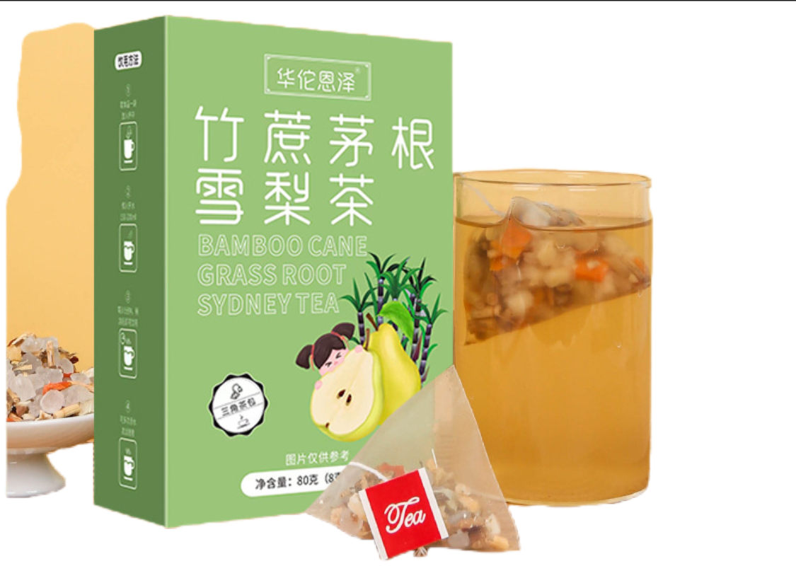 HelloYoung Bamboo Cane and Roots of Snow Pear Tea Triangle Bag No-boil Tea Bags 80g Secondary image