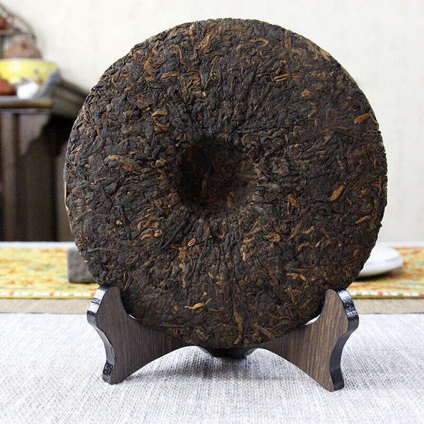 HelloYoung 357g Yunnan Pu'er Ripe Tea Aged Pu'er Ripe Cake Tea Menghai Qizi Cakes Black Tea
