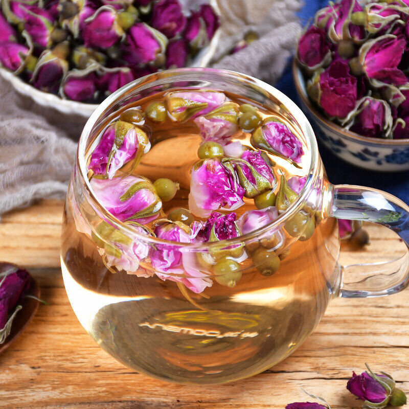 HelloYoung 100g Canned Organic Healthy Herbal Flower Tea Rose Tea Ping Yin Mei Gui Cha Tea