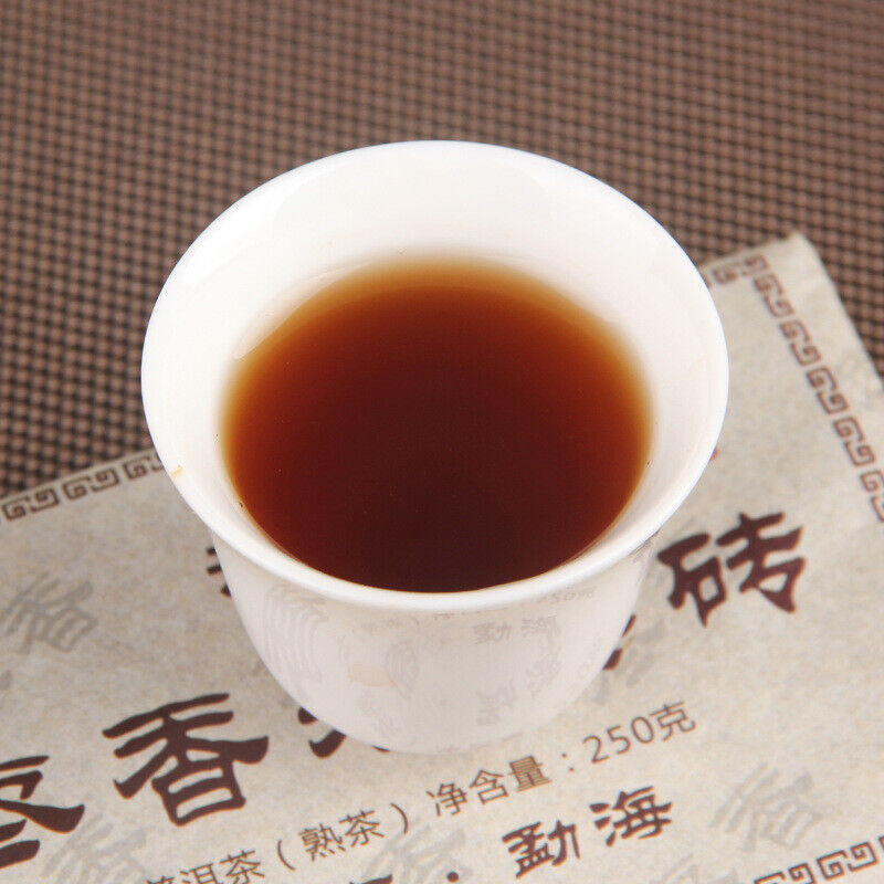 HelloYoung Ripe Tea Health  Jujube Fragrant Brick Big Leaf Old Pu'er Tea 250g
