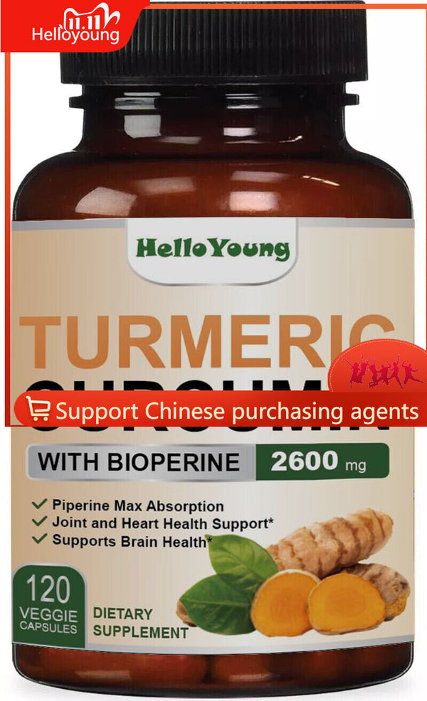 Triple Strength Turmeric Curcumin Capsules with Ginger and Bio pepper 2600mg