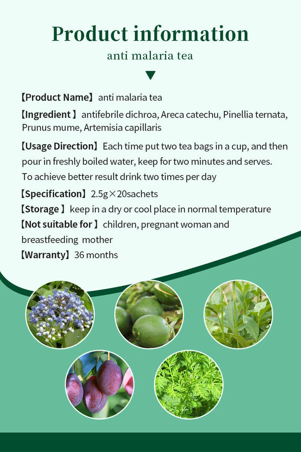 Anti Malaria Tea Herbal Natural Teabags 50g