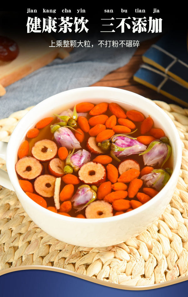 Ginger Jujube Tea with Longan Goji Berry Rose Red Dates Herbal Warmth Drink
