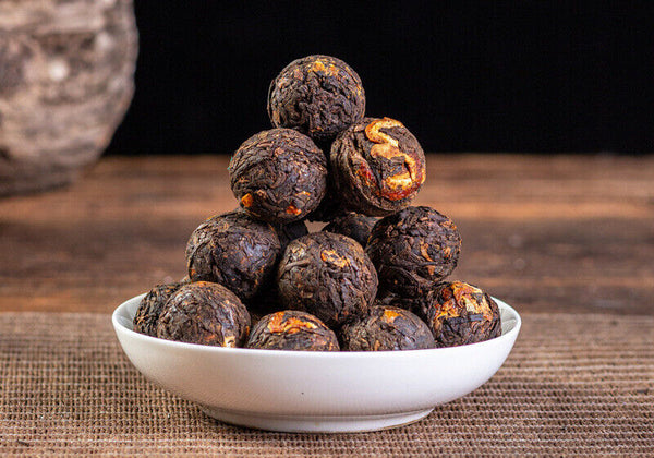 500g Yunnan Pu'er Tea Tangerine Peel Dragon Beads Xiao Tuo Old Ripe Tea Bulk
