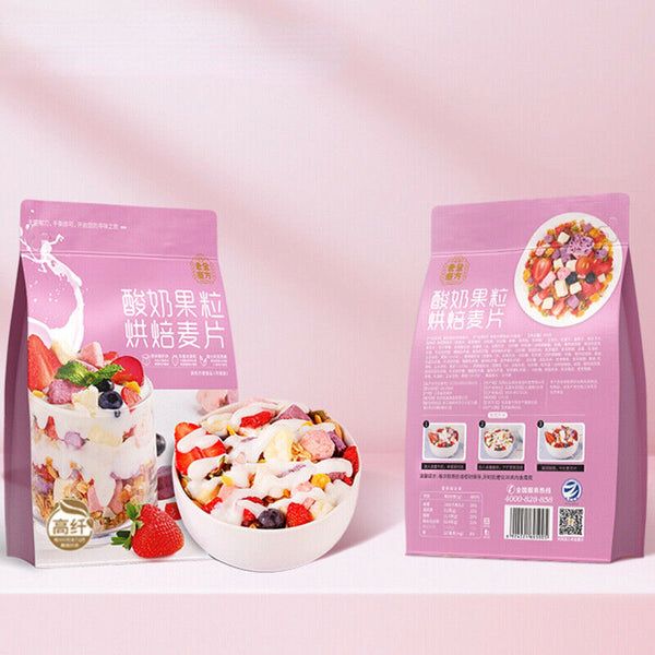 HelloYoung Meal Replacement Oatmeal Yogurt Baked Suannai Cereal Oatmeal Fruit Oatmeal 300g