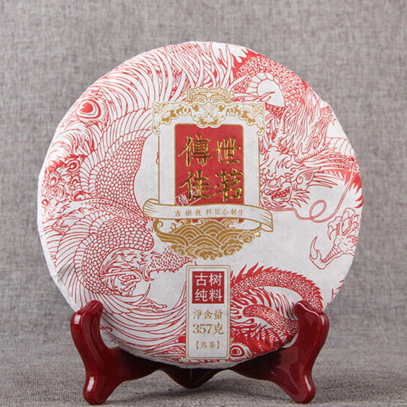 357g/12.59oz Health Drinking Puerh Black Tea Premium Classic Puerh Ripe Tea Cake