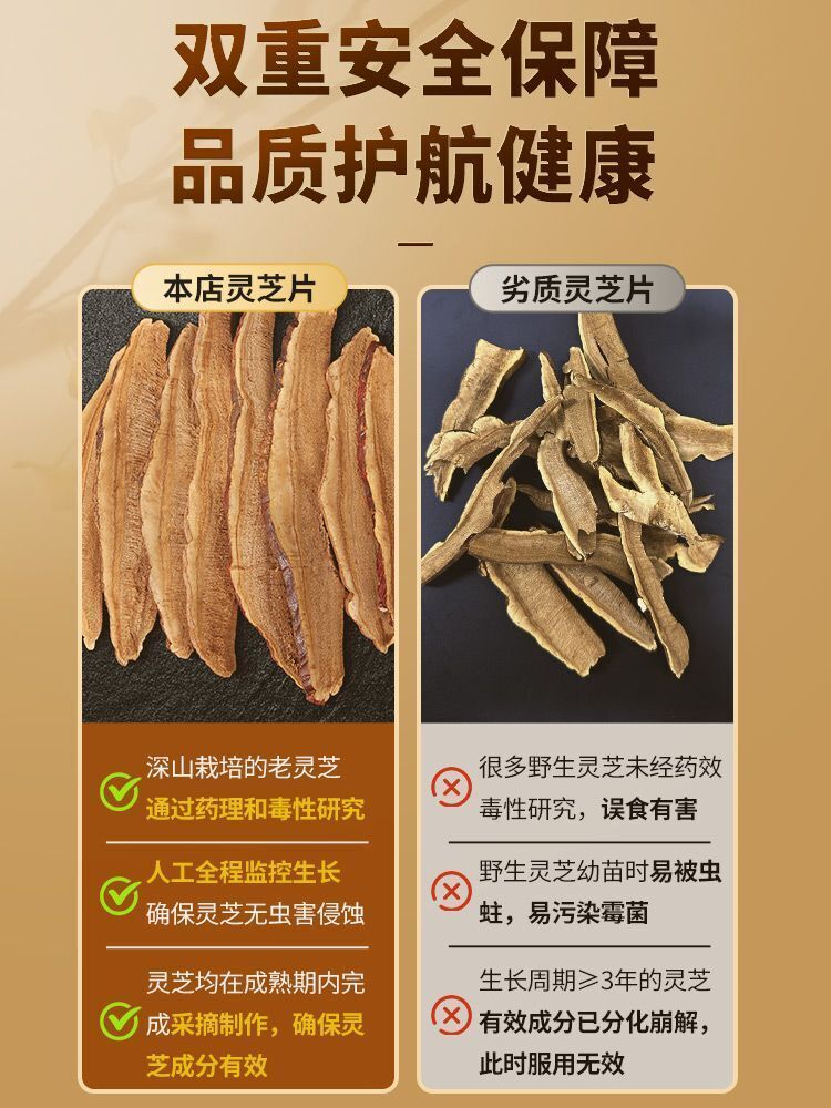 Changbai Mountain Wild Red Reishi Slices - 45g, Sulfur-Free, No Additives