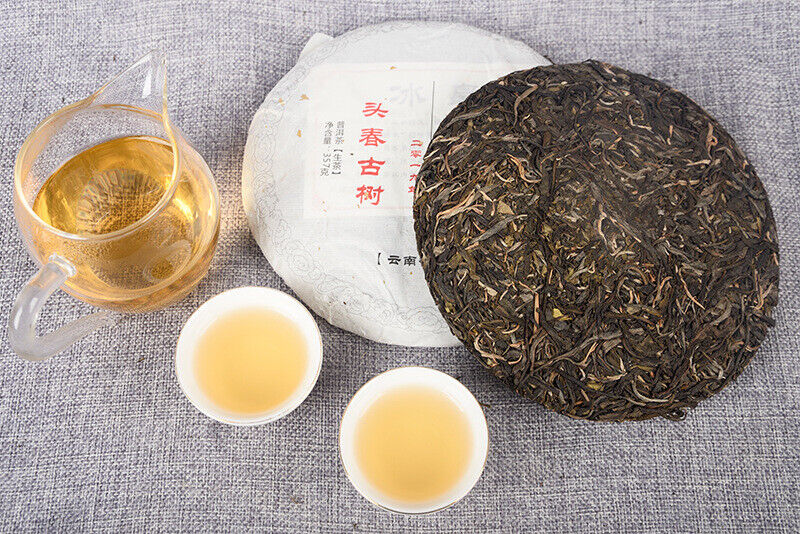 HelloYoung 357g Yunnan Raw Tea Lao Ban Zhang Raw Tea Cake Brown Mountain Tea