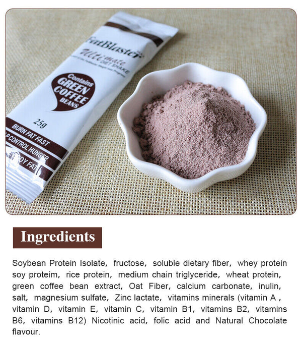 Weight Loss Fat Blaster Chocolate Diet Shake Meal Herbal Slimming 25g*10bags