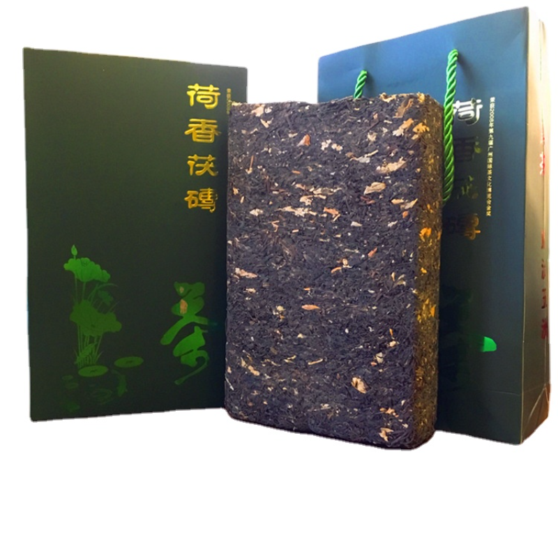 HelloYoung 1Kg Hunan Anhua Black Tea Golden Flower Porcelain Brick Tea Hand-built Raw Tea Secondary image
