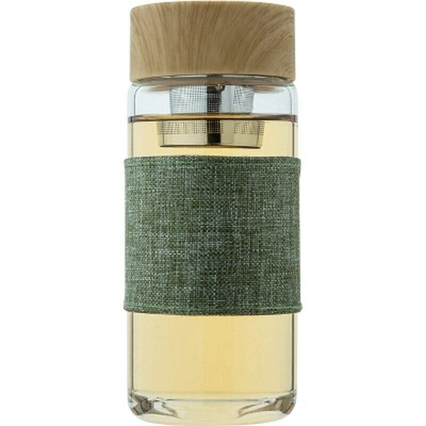 Portable Glass Tea Water Bottle Stainless Steel Filter Bottle Tumbler Drinkware