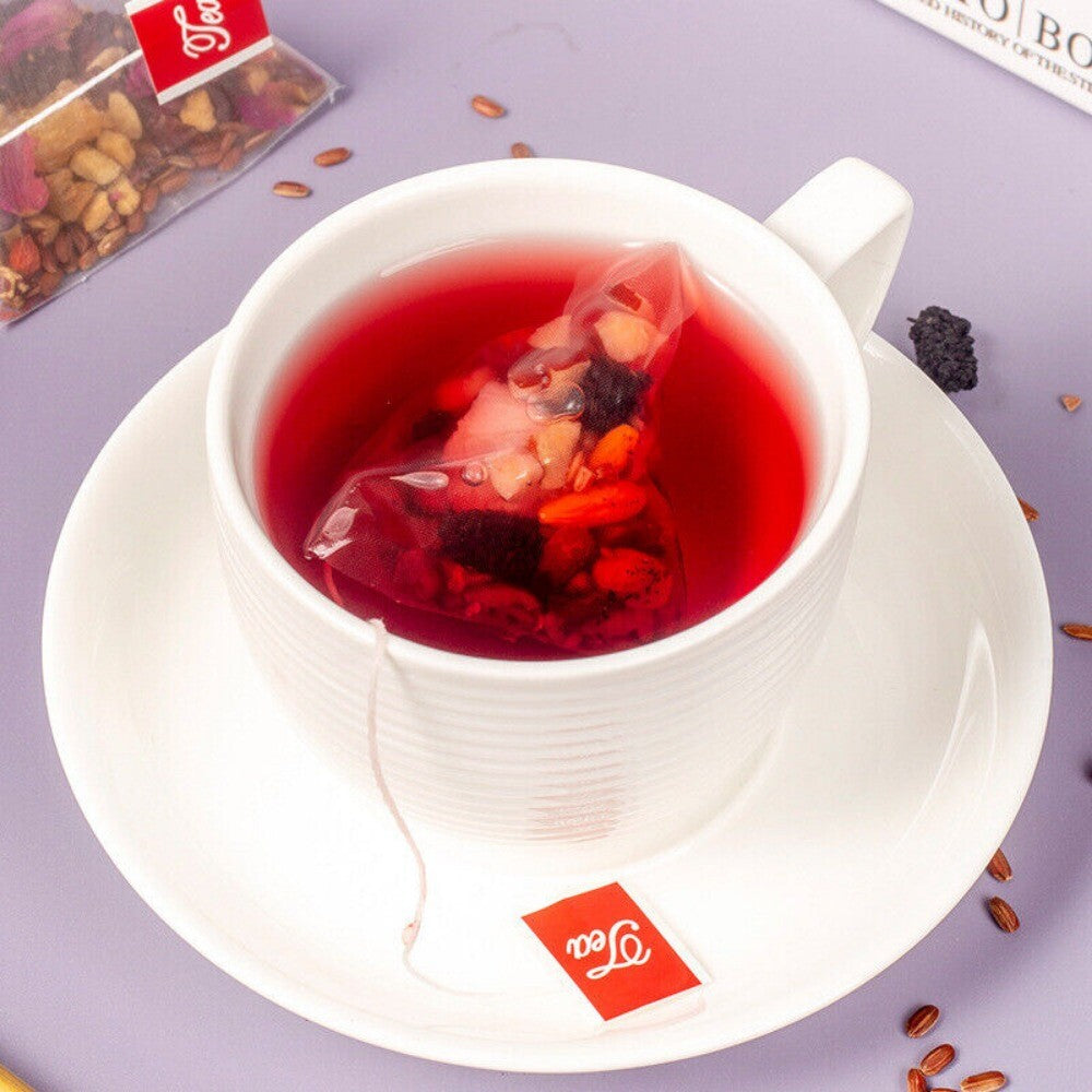 5 Red Herbal Tea Pyramid Bags Dates Beans Rice Mulberry Goji Wellness Blend Secondary image