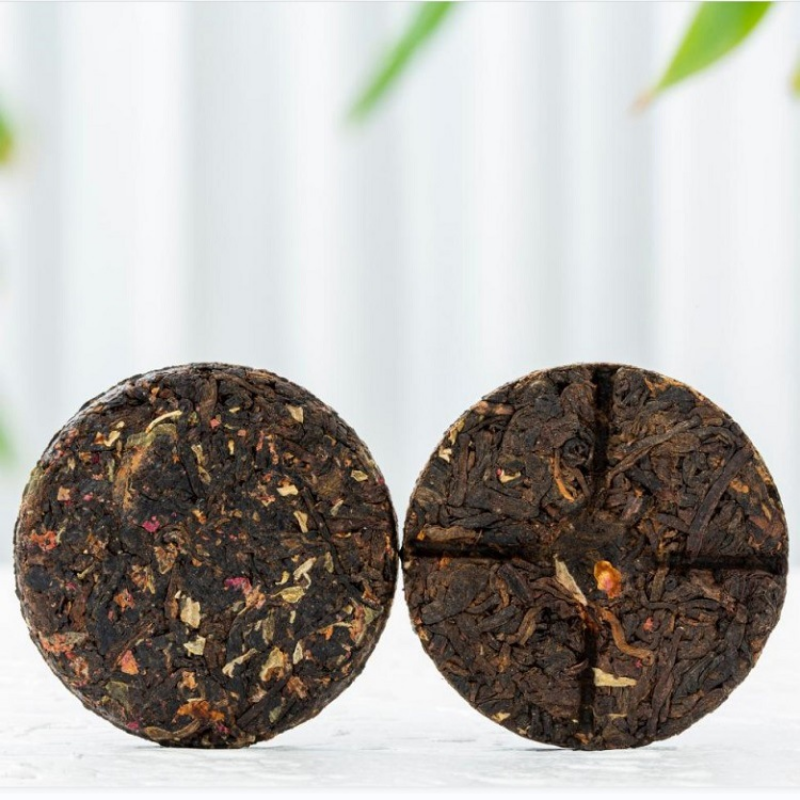 HelloYoung Rose Puerh Tea Iron Box Yunnan Seven Zi Cake Ripe Tea 200g/7.05oz