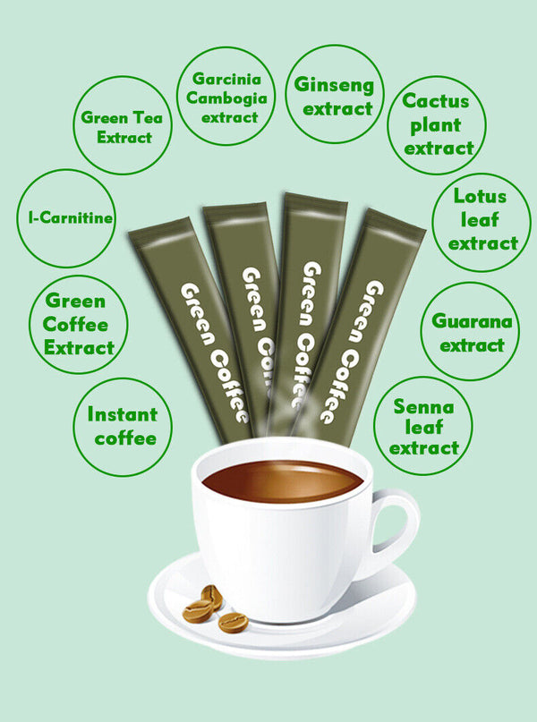 Slim Green Coffee with Ganoderma for Weight Control Slimming 10g*10 Packs
