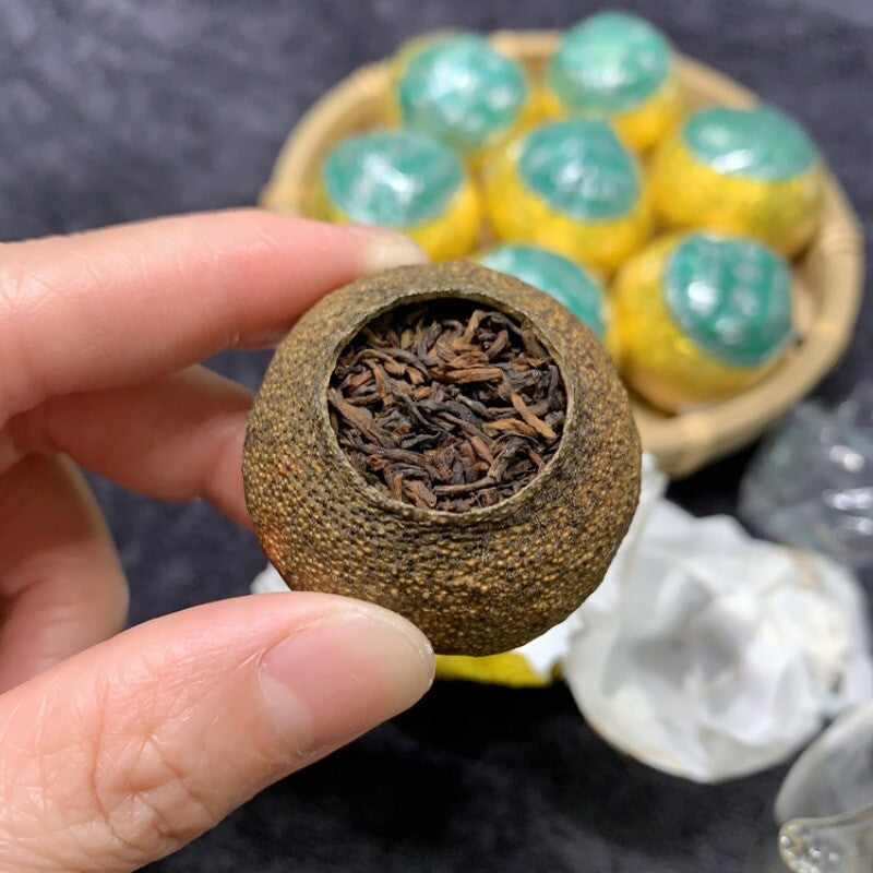 Xinhui Raw Sun-dried Xiaoqingkang Palace Puerh Ripe Tea Tinned Lemon Red Tea500g